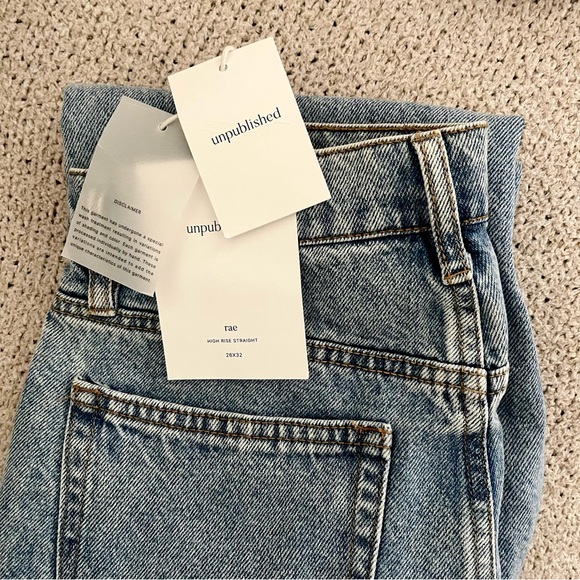 100% Cotton NWT RAE High-Rise Straight Leg Jeans in Nostalgia 26 - Picture 4 of 4
